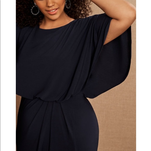 - BHLDN Navy Lena Flutter Sleeve Dress - Picture 5 of 13